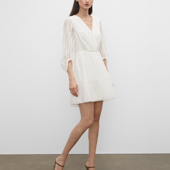 knee length dresses for ladies Mini Dress White Naf V-Neck Mini Dress Size 6 main image 0